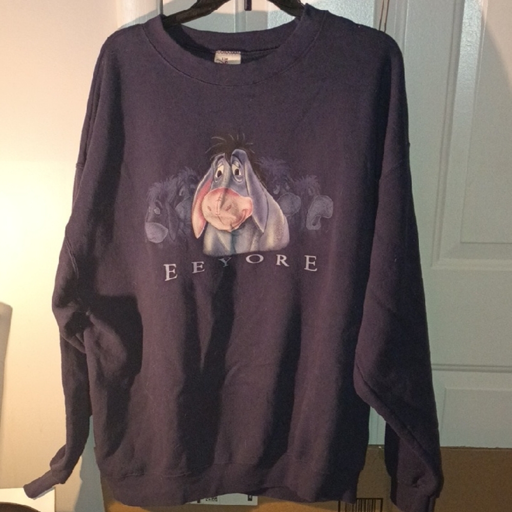 Disney Eeyore Crewneck Sweater - Dark Blue -- From THE DISNEY STORE -- Size XXL